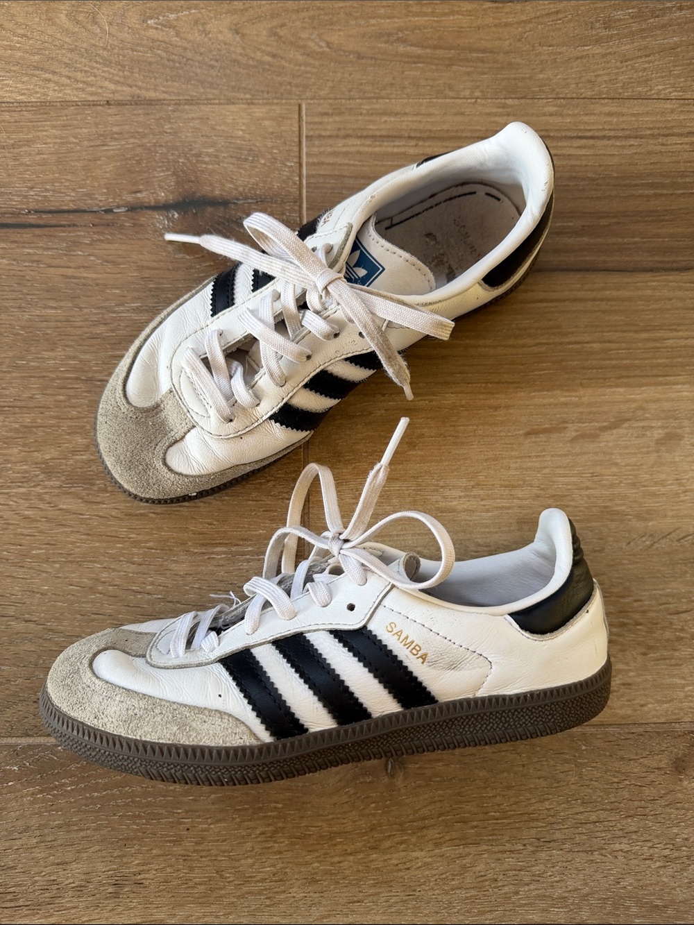 adidas Kids White and Black Samba Sneakers
